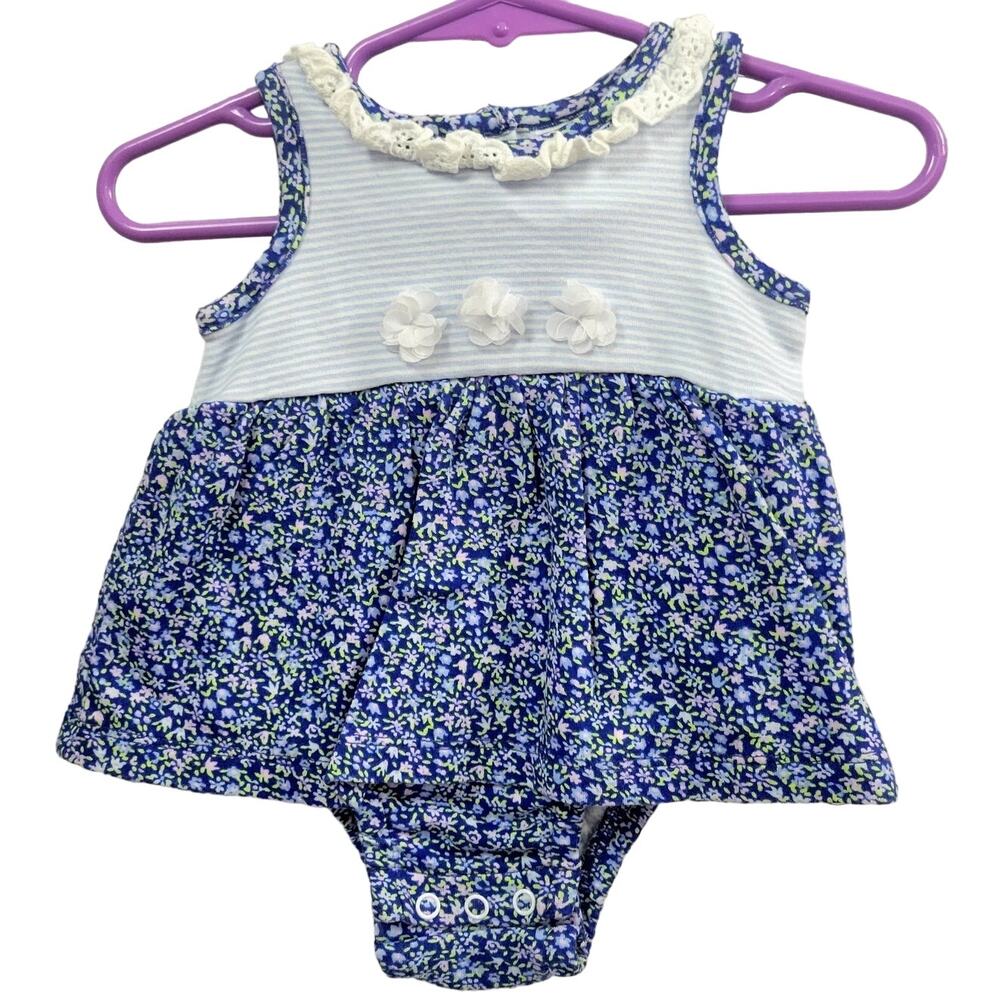 Laura‎ Ashley Baby Infant Dress Onesie Blue Size 0-3 Months